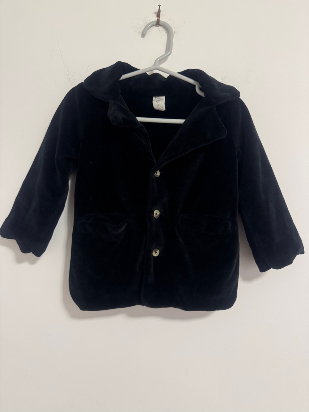 kate quinn Black Velvet Pea Coat for Kids